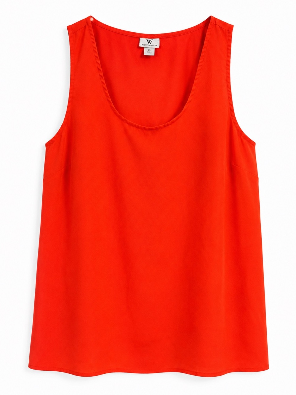 Worthington Red Polyester Scoop Neck Sleeveless Shell Tank Top Size XL